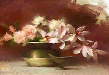 Oil painting Flowers by painter Cynthia Rowland